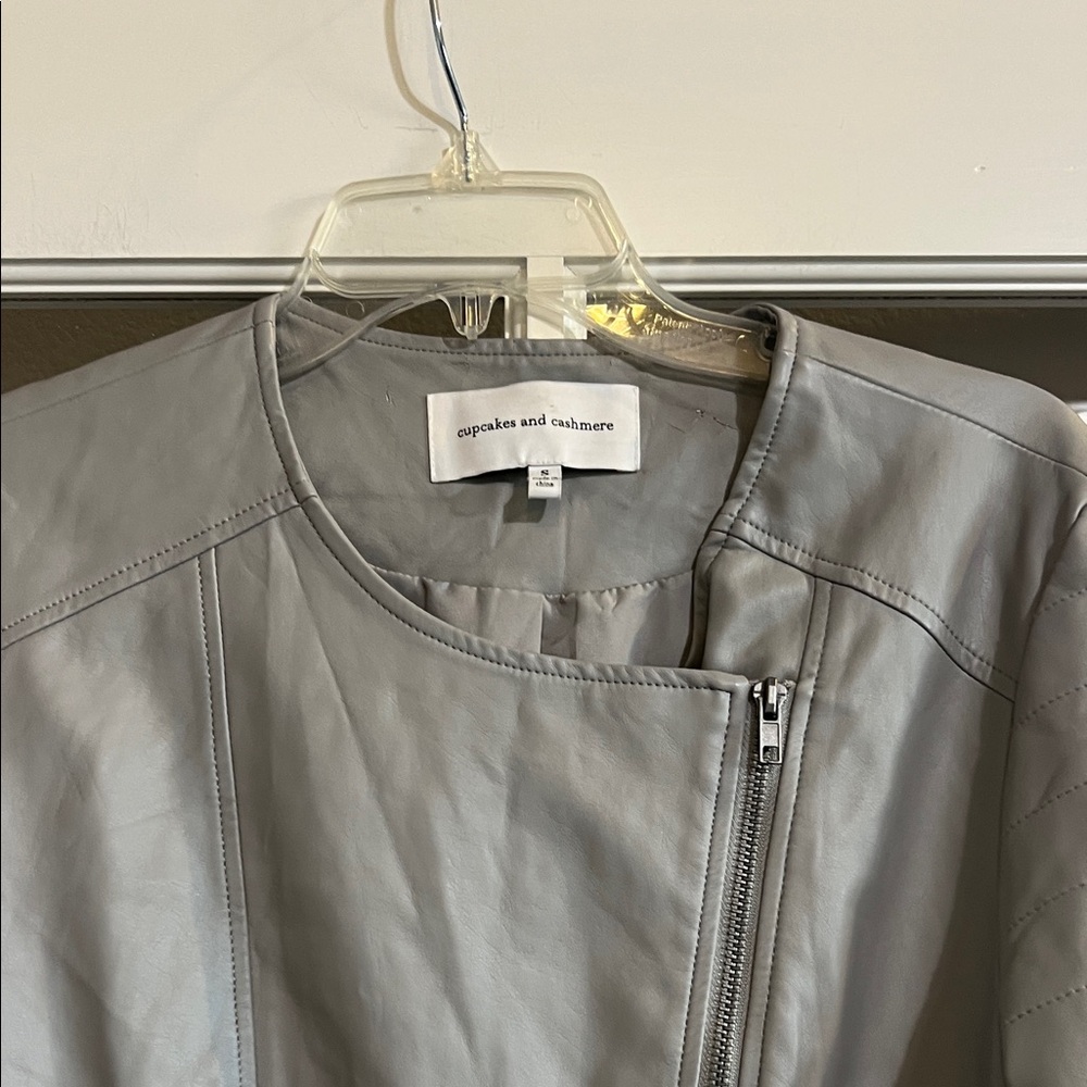 cupcakes & cashmere Gray Leather Jacket - Picture 4 of 10